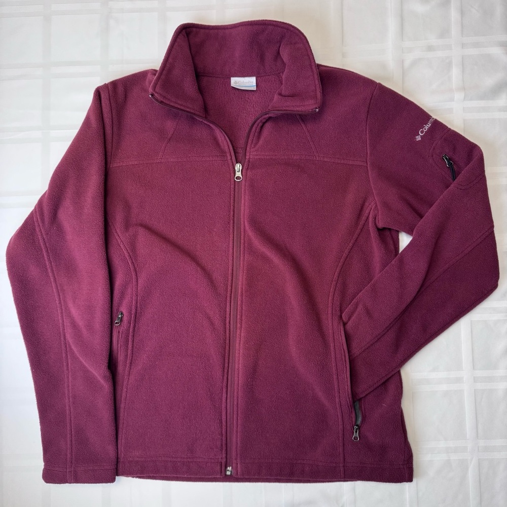 Columbia Burgundy Ski Jacket Full-Zip Stand-Up Collar